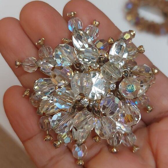 Juliana Delizza & Elster Breathtaking AB Rhinestone Snowflake Brooch Pin - Picture 4 of 9